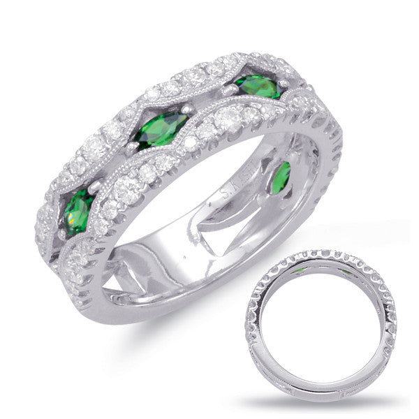 White Gold Tsavorite & Diamond Ring  # C5783-TSWG - Zhaveri Jewelers