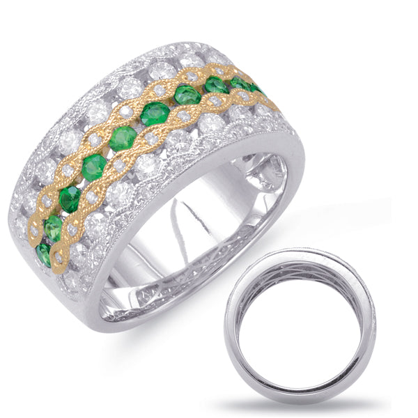 Yellow White Tsavorite & Diamond Ring - C5784-TSYW