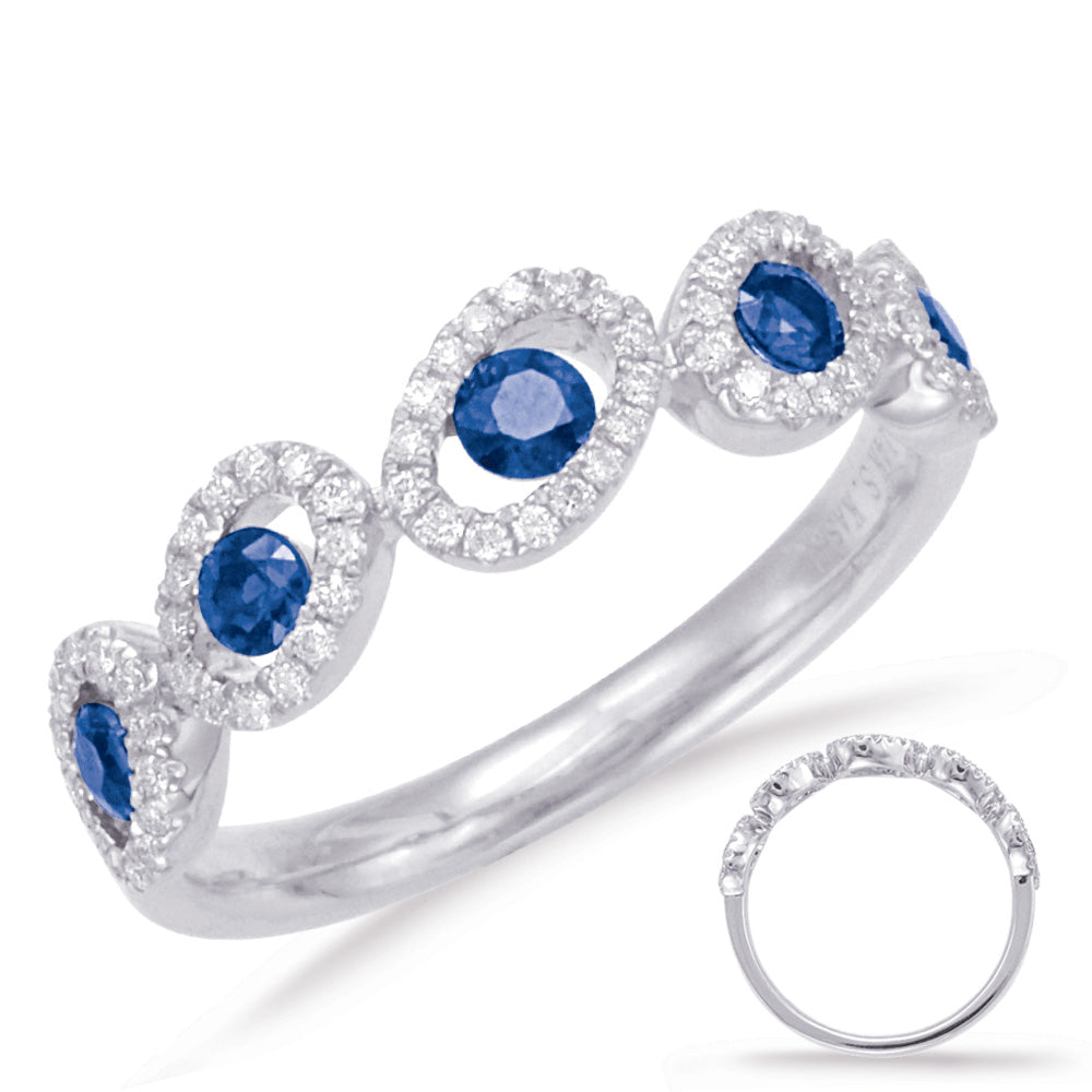 White Gold Sapphire & Diamond Ring - C5788-SWG