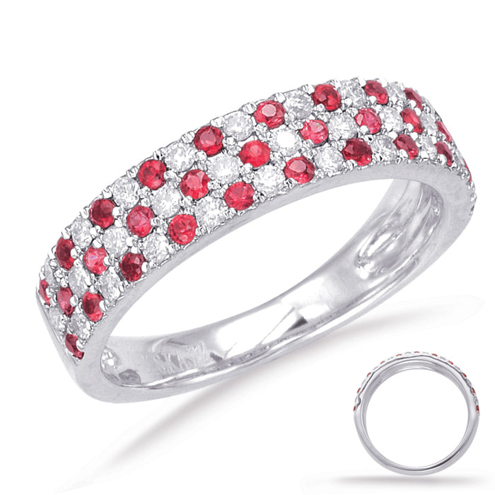 White Gold Ruby & Diamond Ring - C5789-RWG