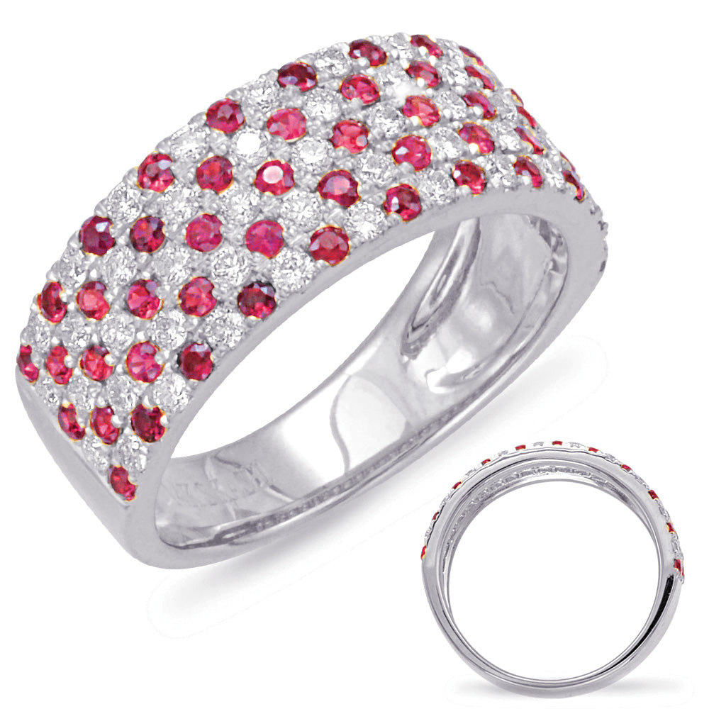 White Gold Ruby & Diamond Ring - C5790-RWG