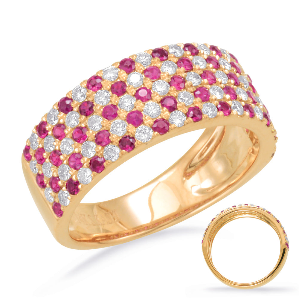 Yellow Gold Ruby & Diamond Ring - C5790-RYG