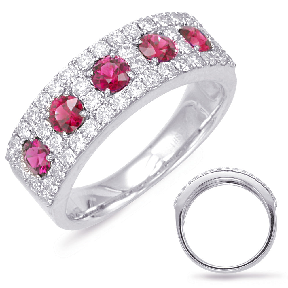 White Gold Ruby & Diamond Ring - C5791-RWG