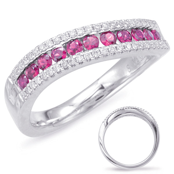 White Gold Ruby & Diamond Ring - C5793-RWG