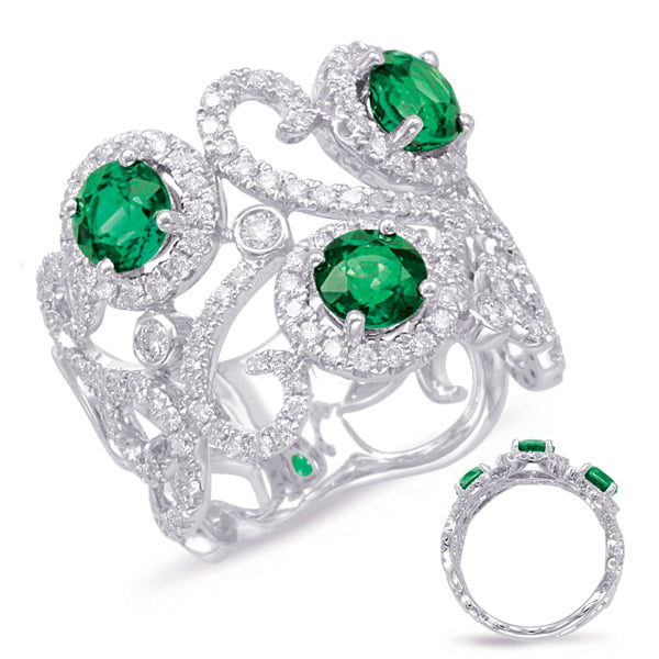 White Gold Tsavorite & Diamond Ring - C5796-TSWG