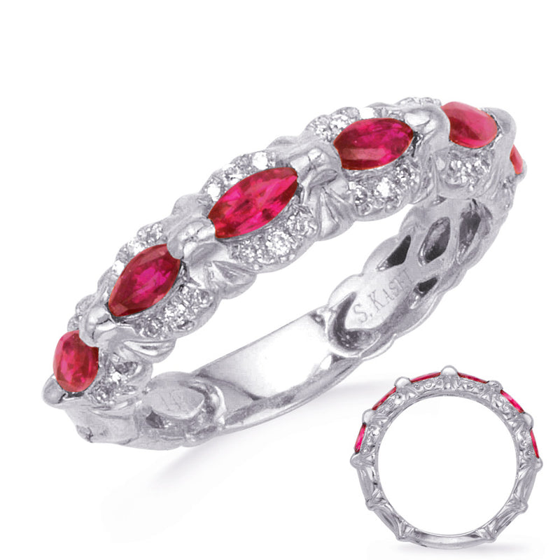 White Gold Ruby & Diamond Ring - C5797-RWG