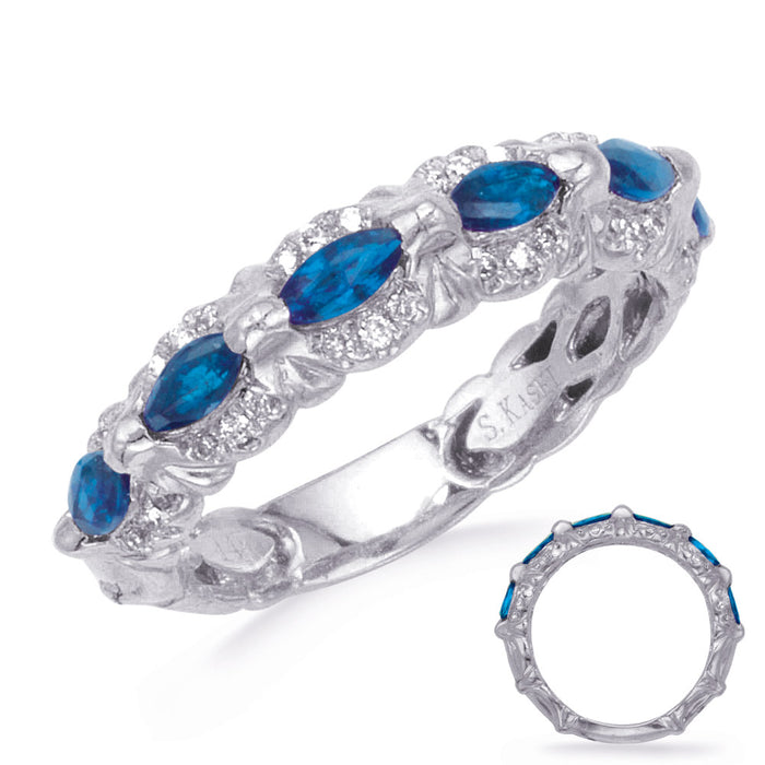 White Gold Sapphire & Diamond Ring - C5797-SWG