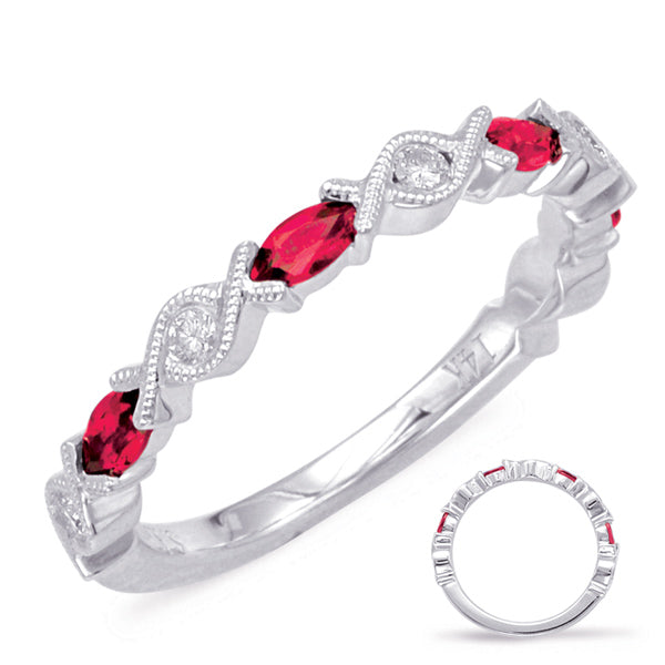 White Gold Ruby & Diamond Ring - C5800-RWG