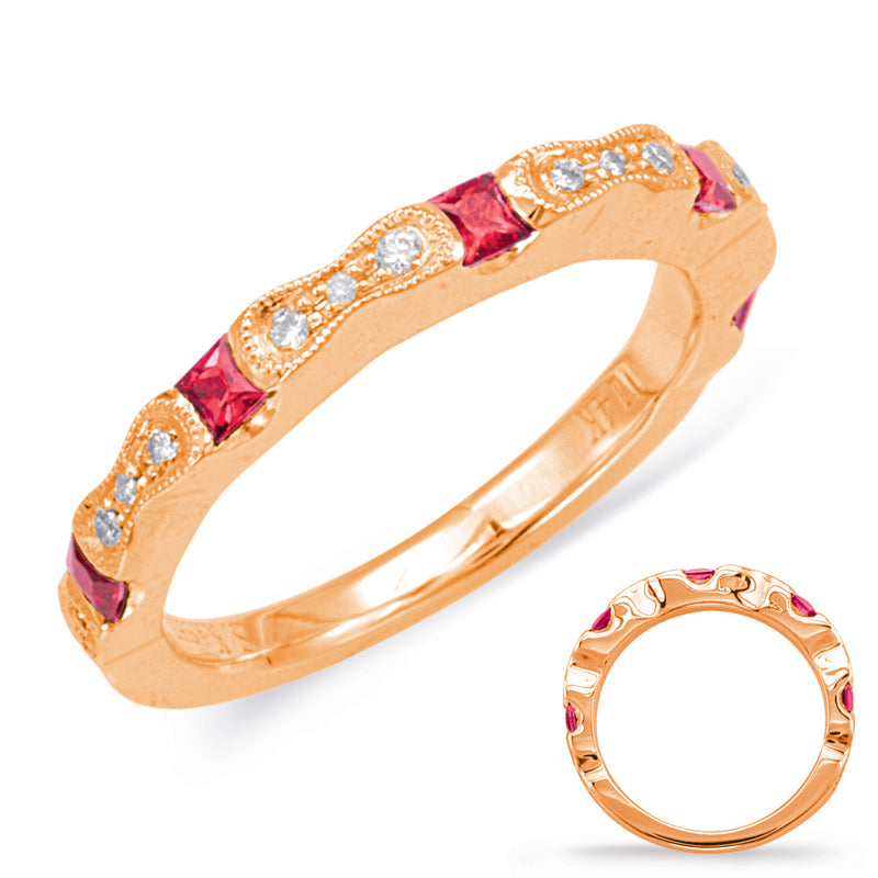 Rose Gold Ruby & Diamond Ring - C5803-RRG