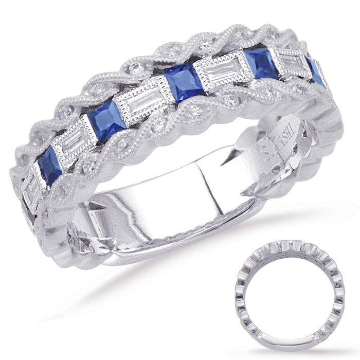 White Gold Sapphire & Diamond Ring - C5806-SWG