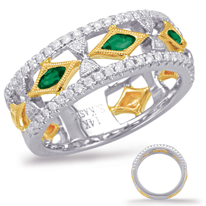 Yellow White Gold Tsavorite Diamond Ring - C5811-TSYW