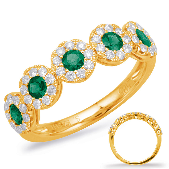 Yellow Gold Emerald & Diamond Ring - C5816-EYG