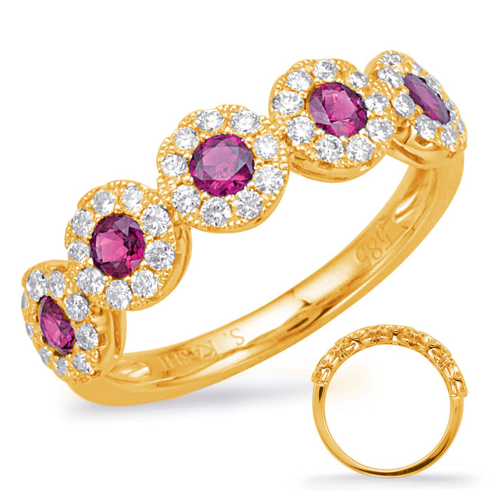 Yellow Gold Ruby & Diamond Ring - C5816-RYG