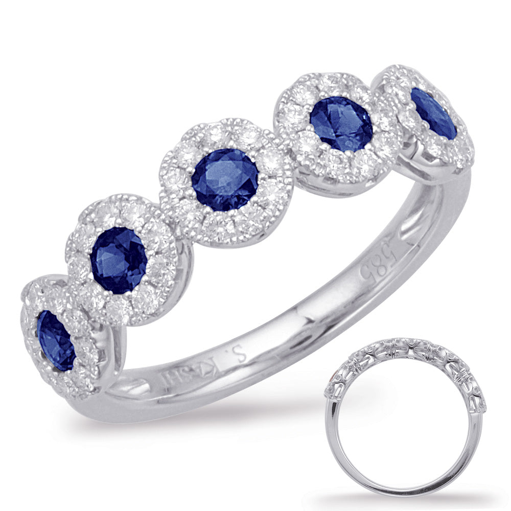 White Gold Sapphire & Diamond Ring - C5816-SWG