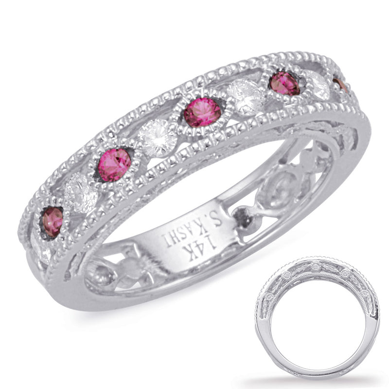 White Gold Ruby & Diamond Ring - C5819-RWG