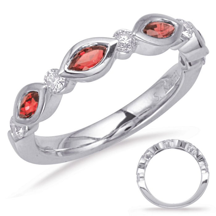 White Gold Ruby & Diamond Ring - C5823-RWG