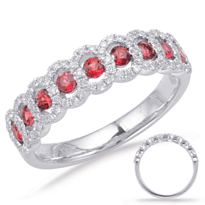 White Gold Ruby & Diamond Ring - C5824-RWG