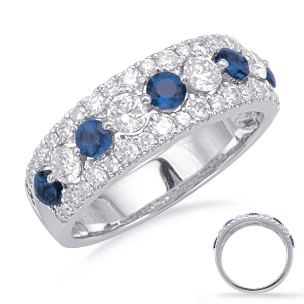 White Gold Sapphire & Diamond Ring - C5829-SWG