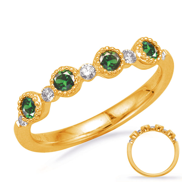 Yellow Gold Emerald & Diamond Ring - C5831-EYG