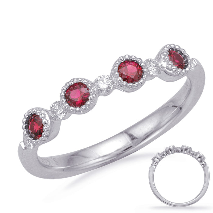 White Gold Ruby & Diamond Ring - C5831-RWG