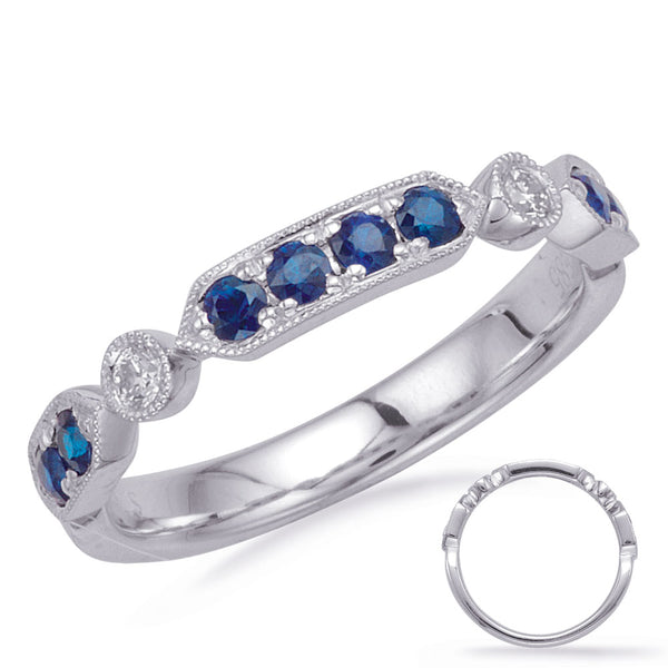 White Gold Sapphire & Diamond Ring - C5832-SWG