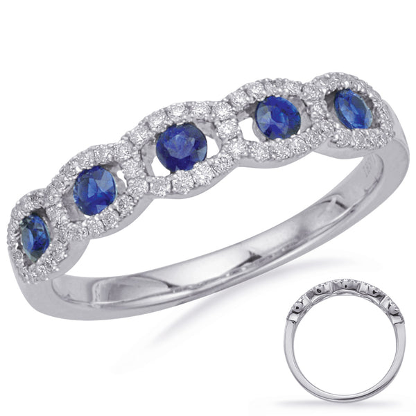 White Gold Sapphire & Diamond Ring - C5835-SWG