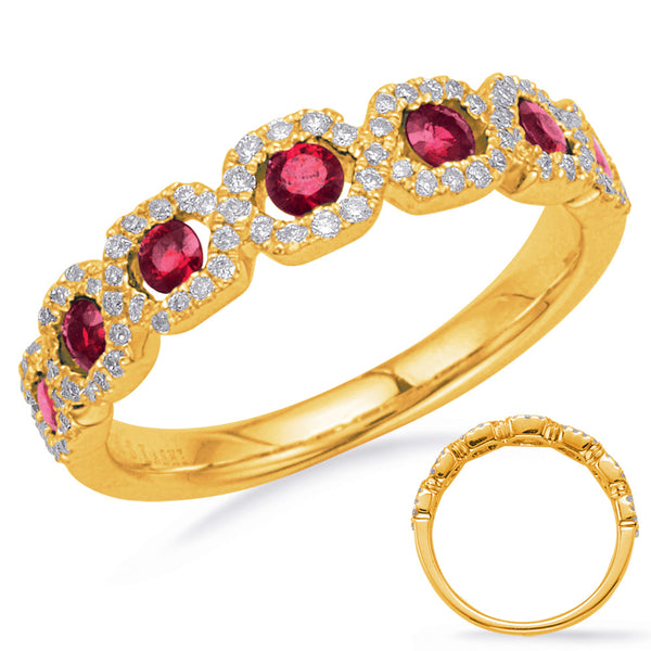 Yellow Gold Ruby & Diamond Ring - C5836-RYG