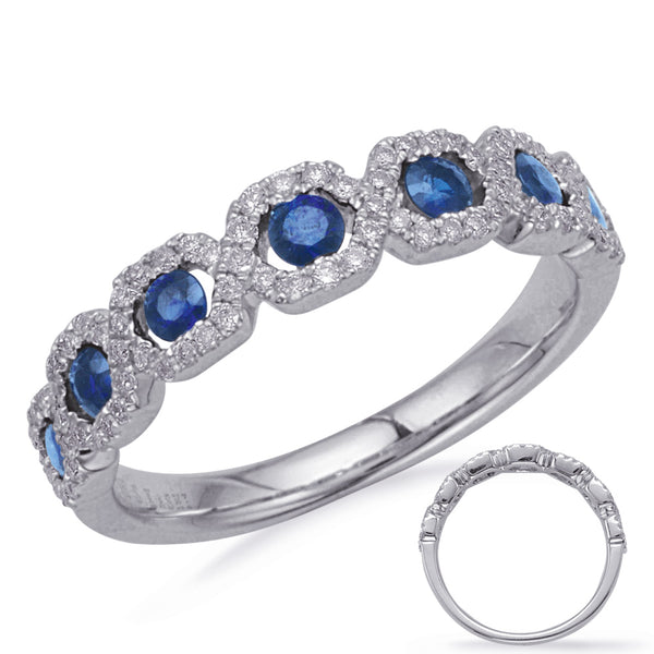 White Gold Sapphire & Diamond Ring - C5836-SWG