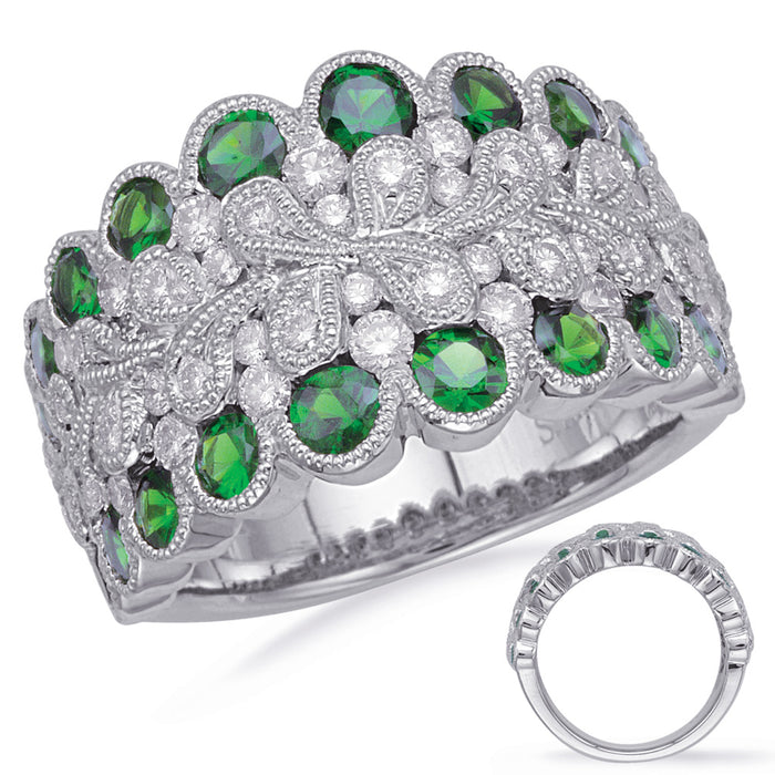 White Gold Tsavorite & Diamond Ring - C5837-TSWG