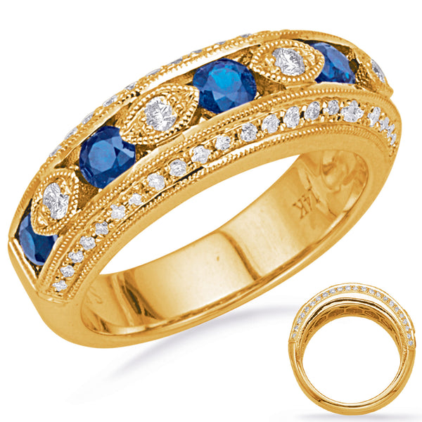 Yellow Gold Sapphire & Diamond Ring - C5839-SYG