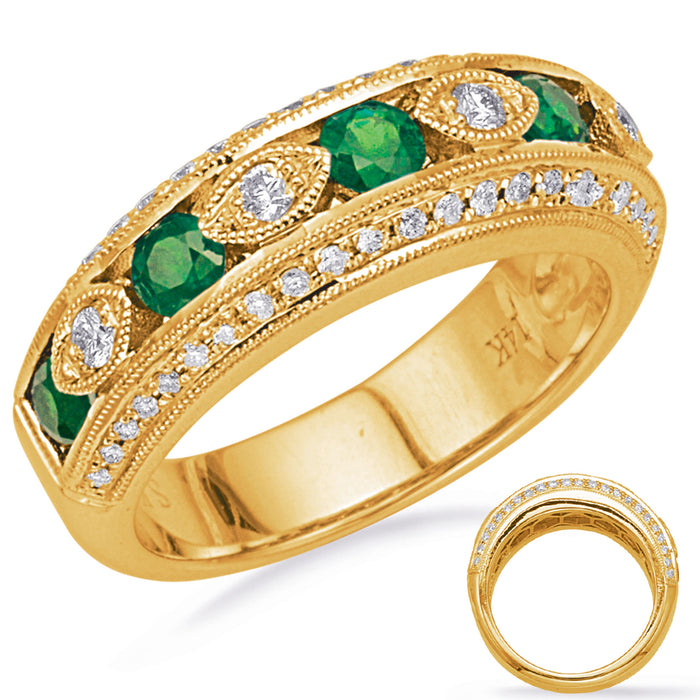 Yellow Gold Tsavorite & Diamond Ring - C5839-TSYG