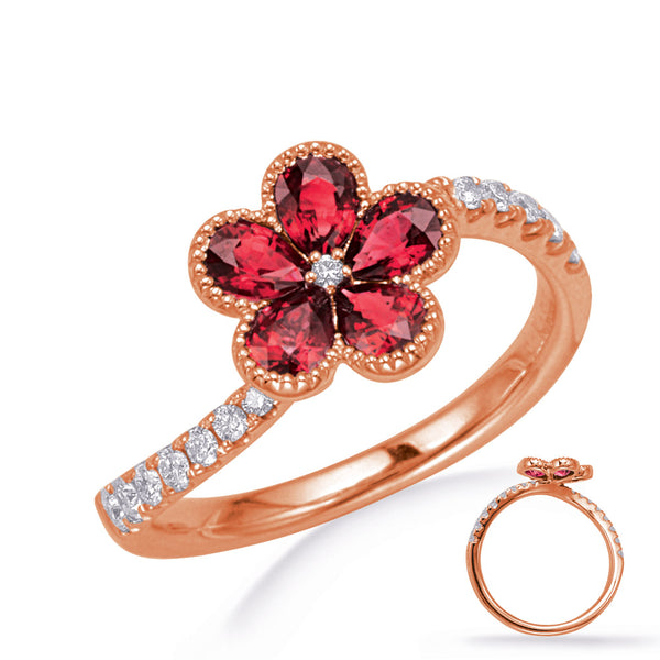 Rose Gold Ruby & Diamond Ring - C5841-RRG