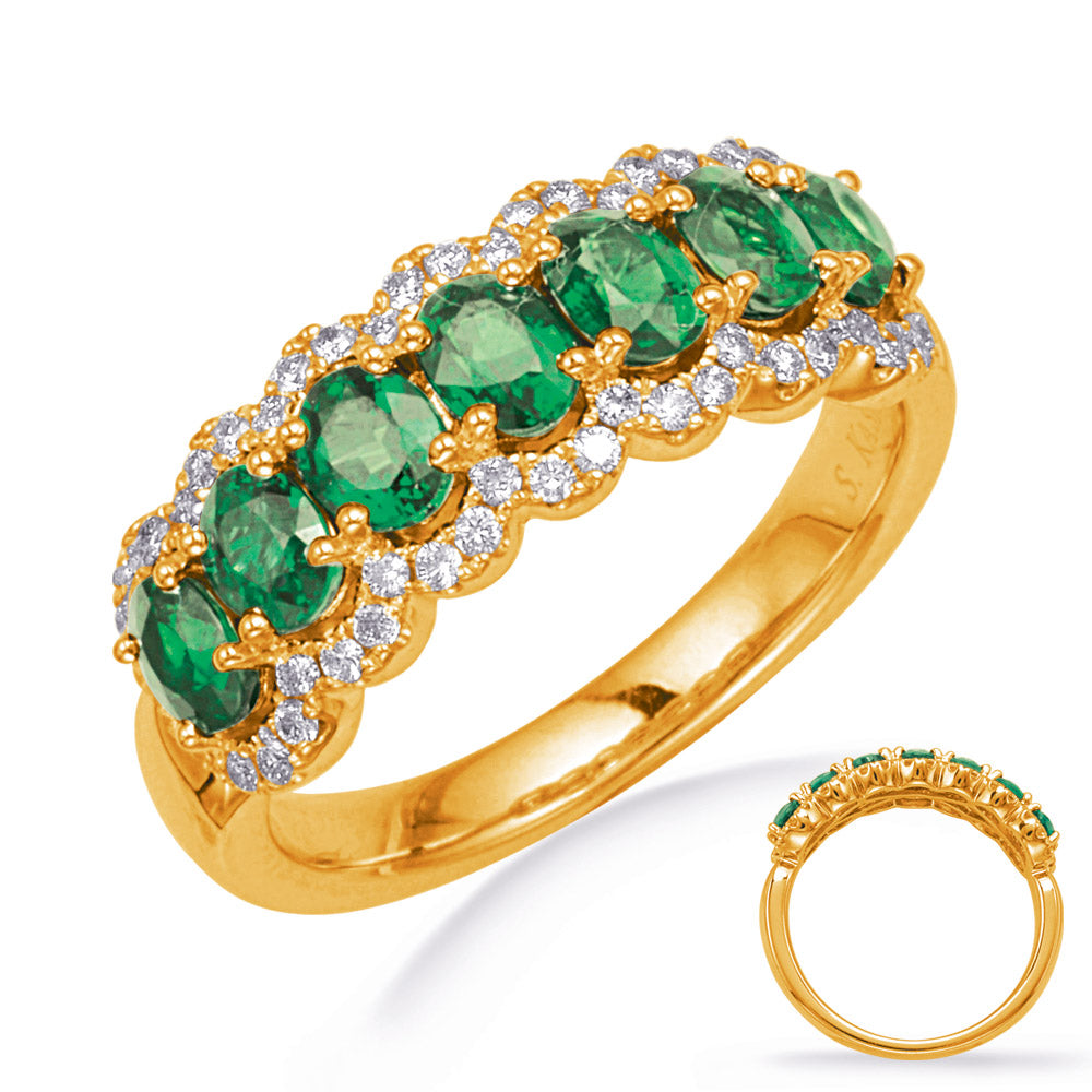 Yellow Gold Tsavorite & Diamond Ring - C5842-TSYG