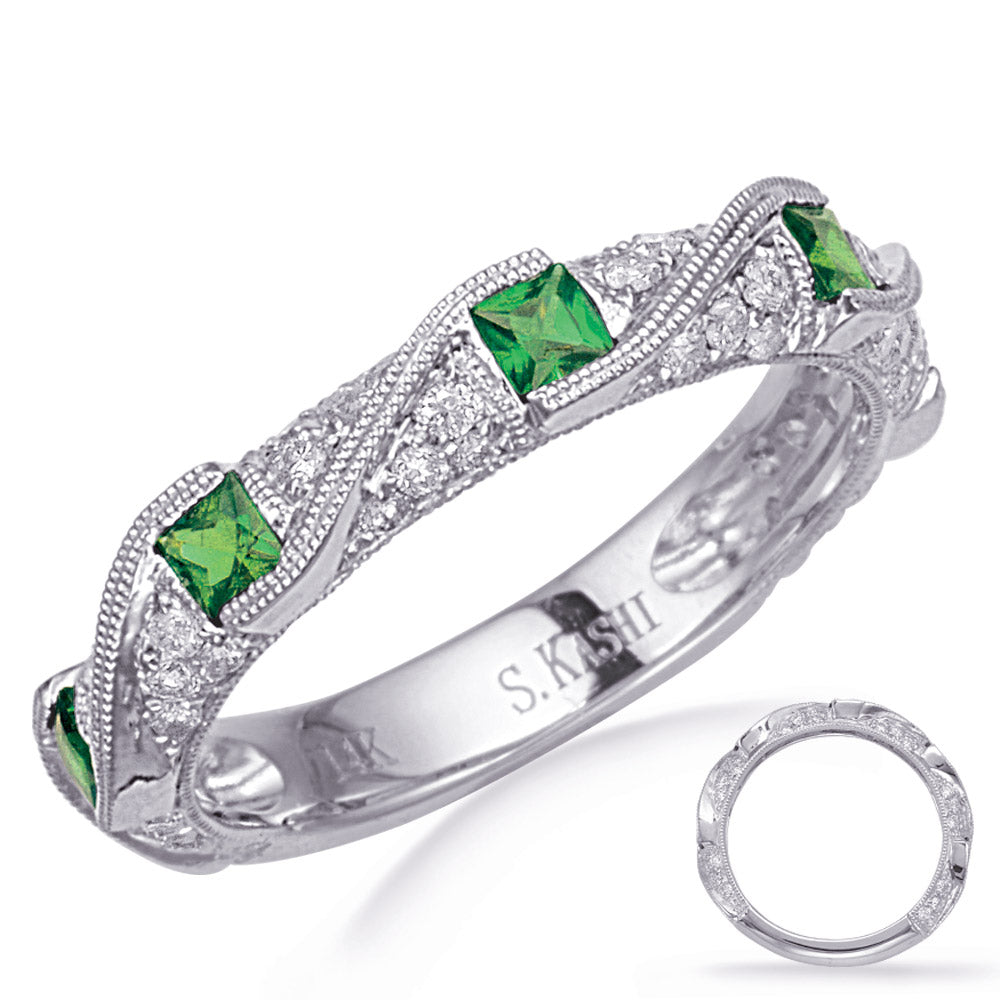 White Gold Tsavorite & Diamond Ring - C5843-TSWG