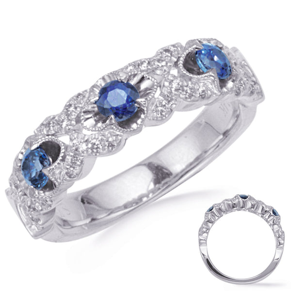 White Gold Sapphire & Diamond Ring - C5844-SWG