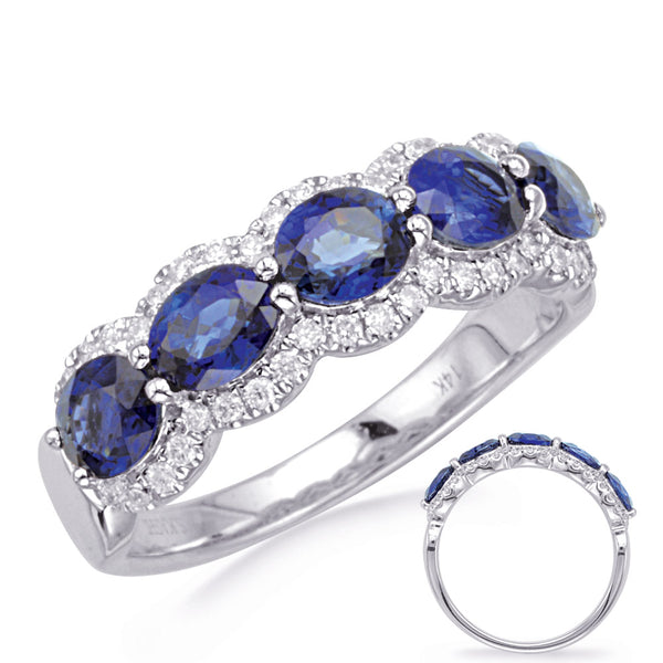 White Gold Sapphire & Diamond Ring - C5846-SWG