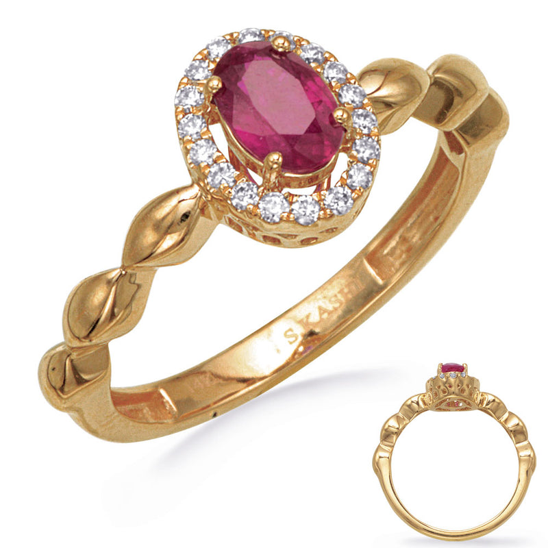 Yellow Gold Ruby & Diamond Ring - C5847-RYG