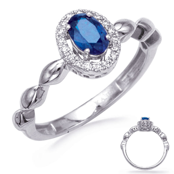 White Gold Sapphire & Diamond Ring - C5847-SWG