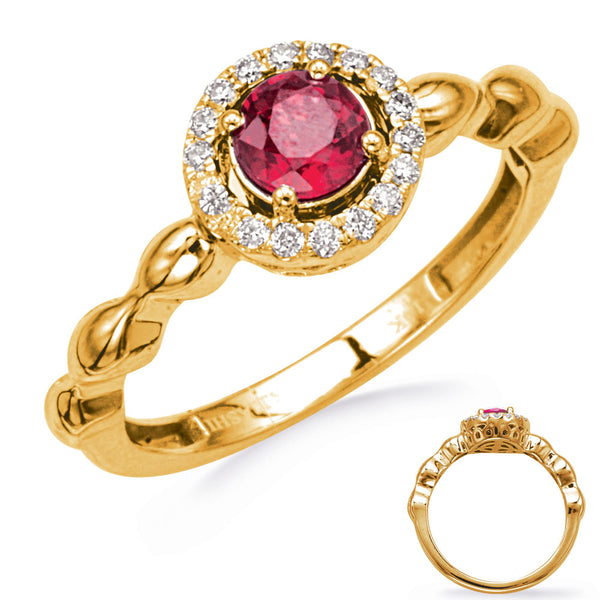 Yellow Gold Ruby & Diamond Ring - C5848-RYG