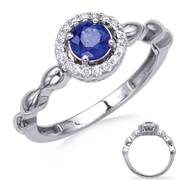 White Gold Sapphire & Diamond Ring - C5848-SWG