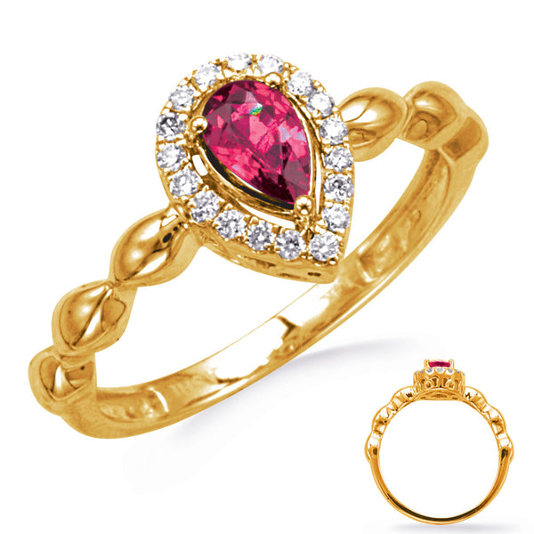 Yellow Gold Ruby & Diamond Ring - C5849-RYG