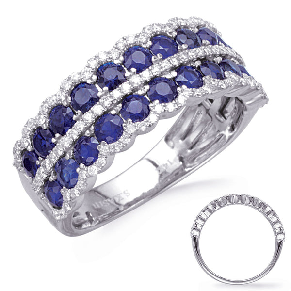 White Gold Sapphire & Diamond Ring - C5850-SWG