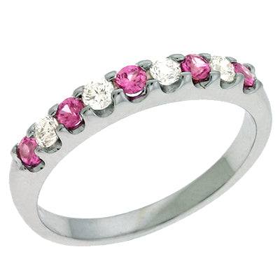 Pink Sapphire & Diamond Band - C6637-SPWG