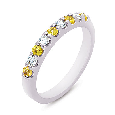 Yellow Sapphire & Diamond Band - C6637-YSWG