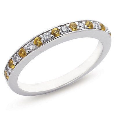 Yellow Sapphire & Diamond Ring  # C6690-YSWG - Zhaveri Jewelers