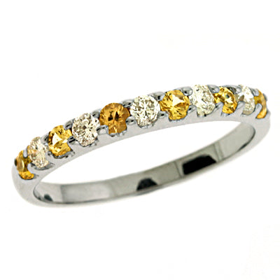 Yellow Sapphire Prong Set Band - C6708-YSWG