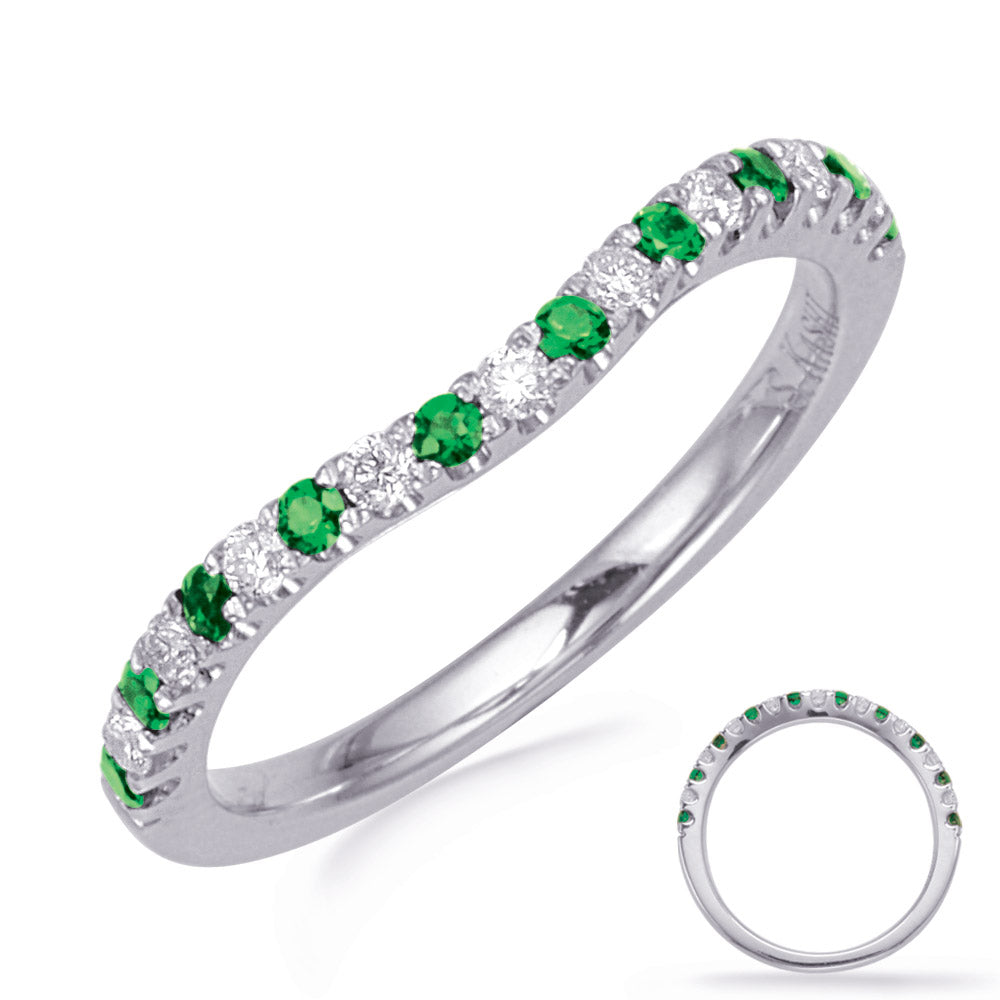 White Gold Tsavorite & Diamond Band - C7211-TSWG