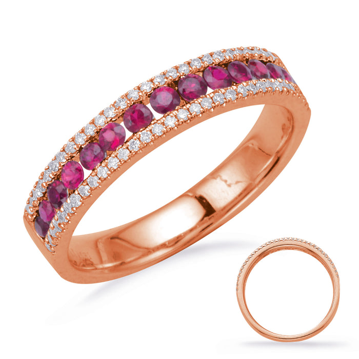 Rose Gold Ruby & Diamond Ring - C7326-RRG