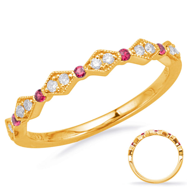 Yellow Gold Ruby & Diamond Ring - C8031-RYG