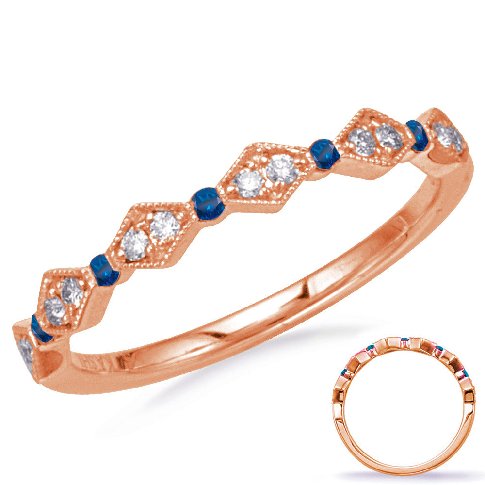 Rose Gold Sapphire & Diamond Ring - C8031-SRG